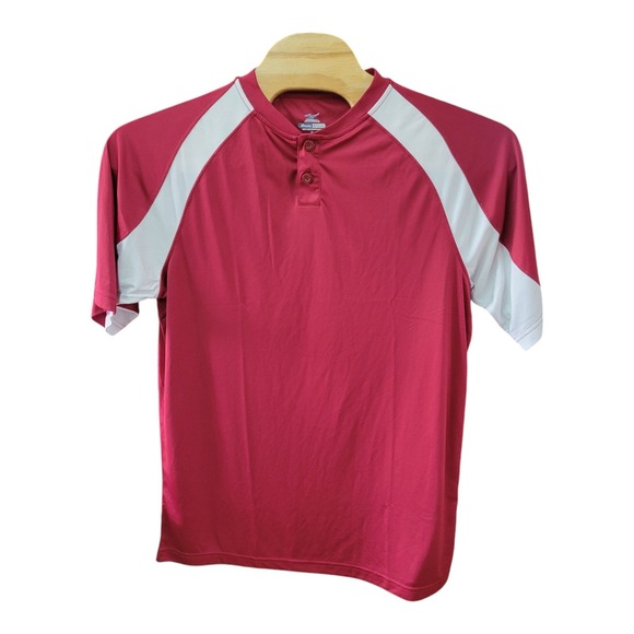 Mizuno Men's M DryLite Performance Red White Baseball Exercise T-Shirt - Picture 2 of 7